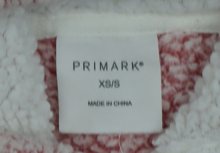 Primark Womens Pink Fleece Hooded Nightshirt XS Winter Warm
