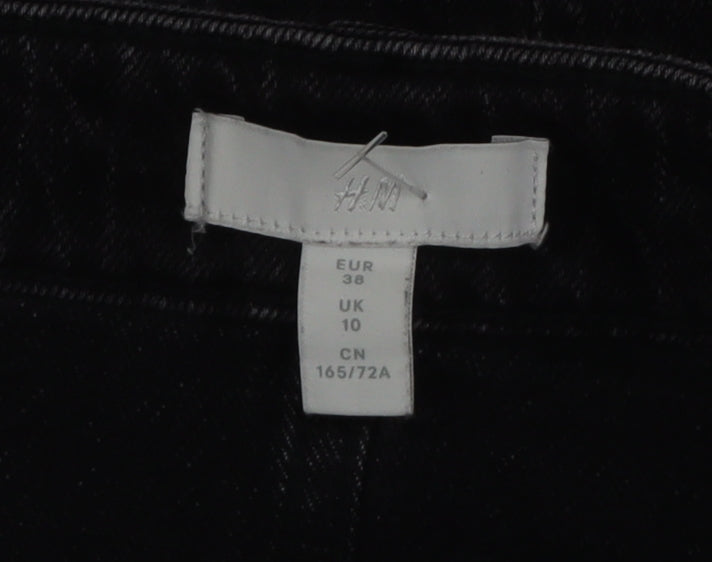 H&M Womens Black High Rise Straight Jeans Size 10