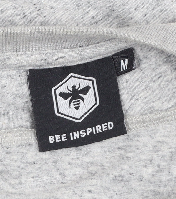 Bee Inspired Men's Grey Crew Neck Pullover Sweatshirt M