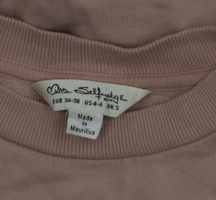 Miss Selfridge Women’s Beige Cropped Pullover Sweatshirt UK S