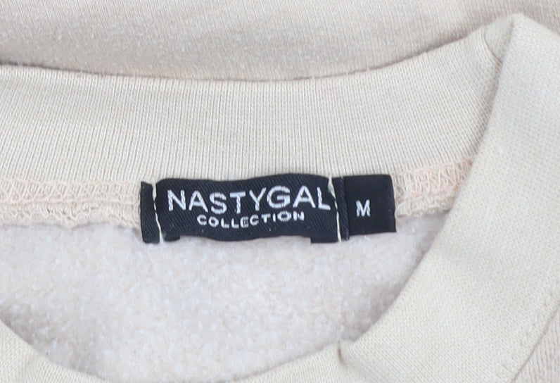 Nasty Gal Womens Beige Portland Graphic Pullover Sweatshirt M