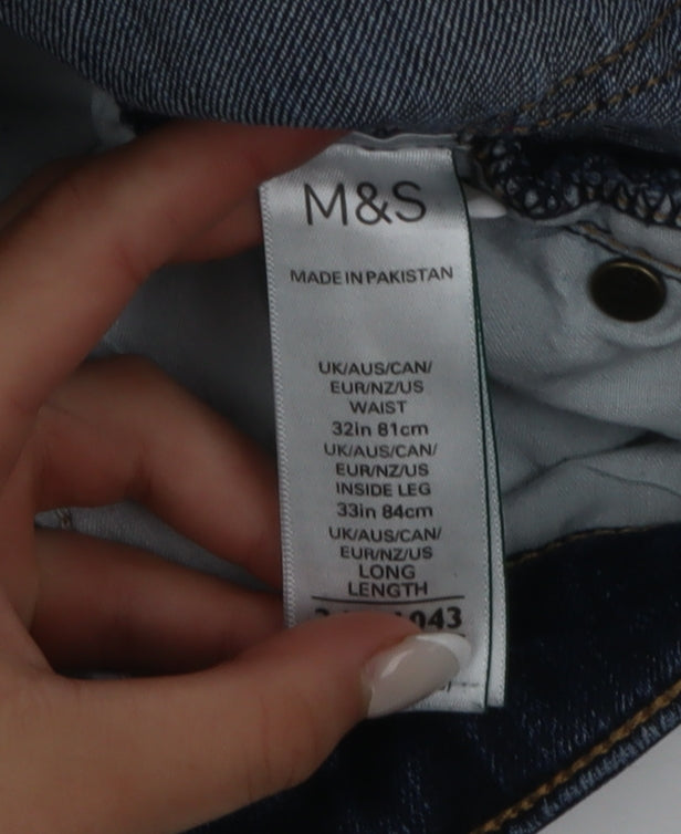 Marks & Spencer Mens Blue Slim Fit Straight Denim Jeans 32W 33L