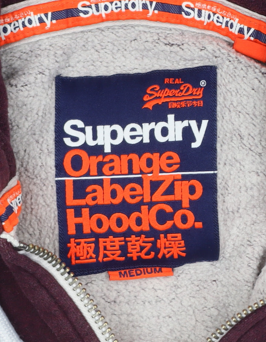Superdry Men's Brown Medium Full Zip Hooded Basic Jacket