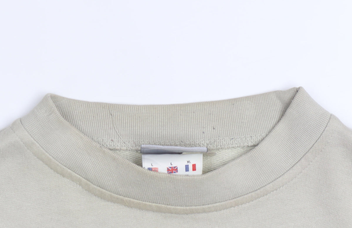 Reebok Men's Beige Crew Neck Pullover Sweatshirt L