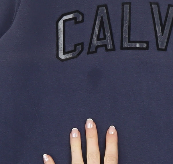 Calvin Klein Jeans Womens Navy Blue Cotton Sweatshirt M