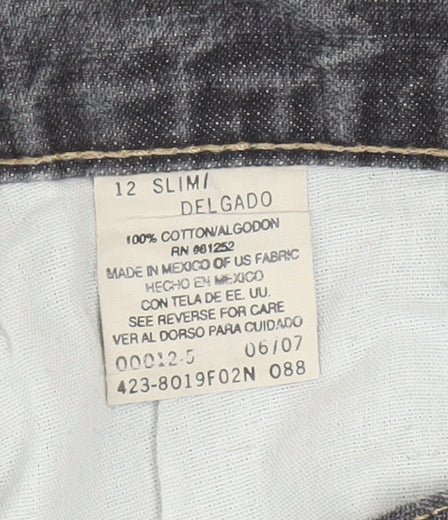 Authentic Women's Grey 12 Slim High Rise Straight Jeans