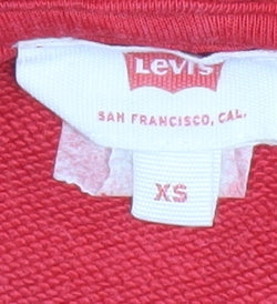 Levi's Men's Red XS Pullover Hoodie with Logo Detail