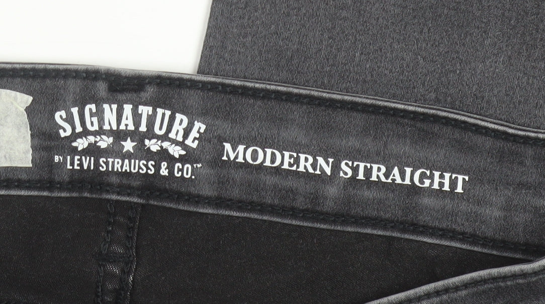 Levi Strauss Signature Grey Modern Straight Jeans W27 L32 Women
