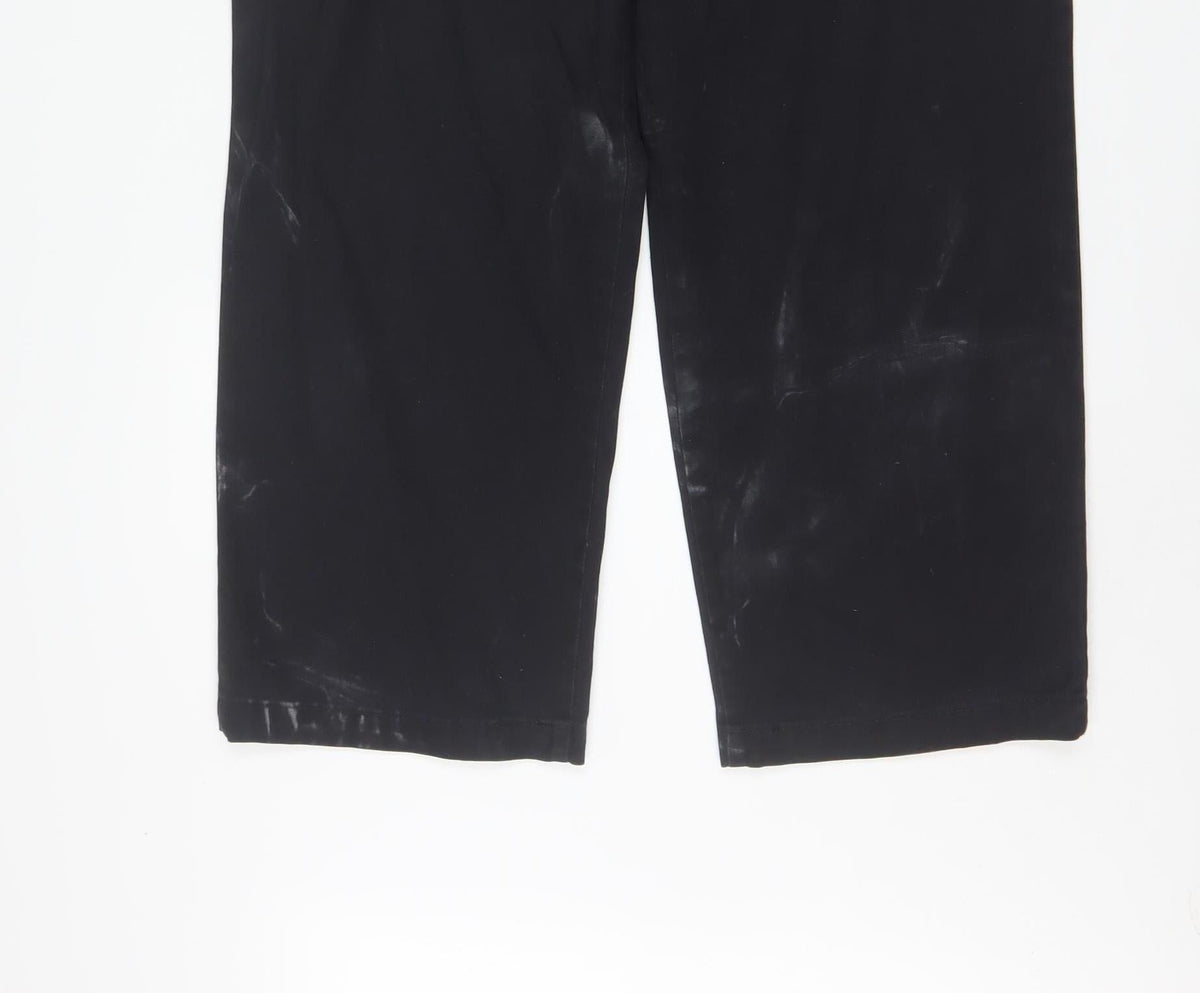 Lee Men's Black Straight Fit Chino Trousers 38x29 Cotton Blend