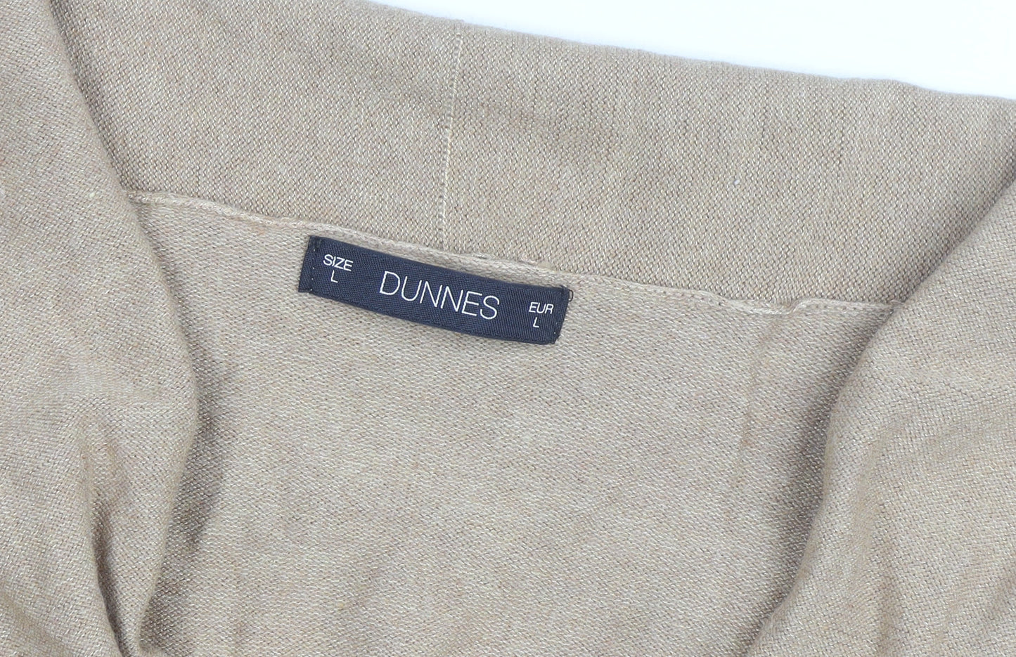 Dunnes Women’s Beige Knit Cardigan L Lightweight Open Front