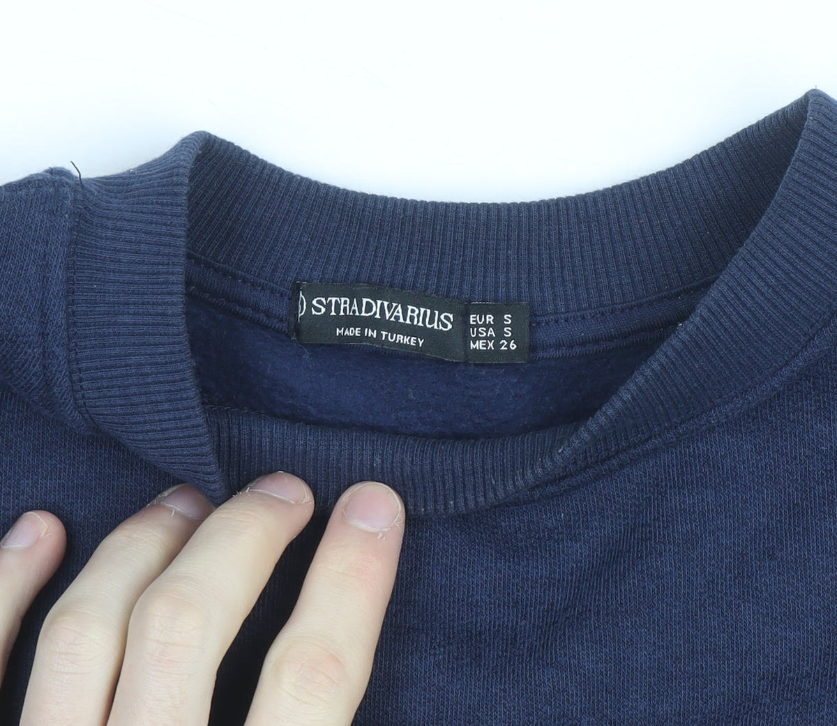 Stradivarius Women Navy Blue Paris Pullover Sweatshirt Size 8