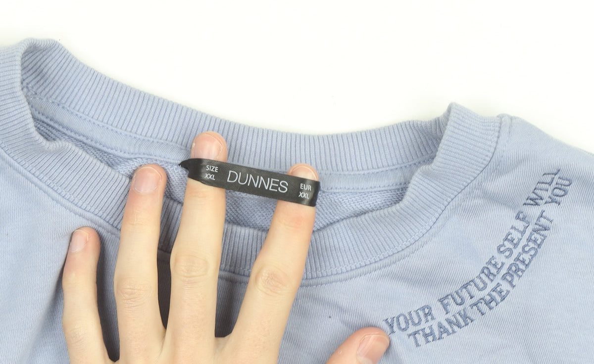 Dunnes Women Blue XXL Pullover Sweatshirt with Embroidered Quote