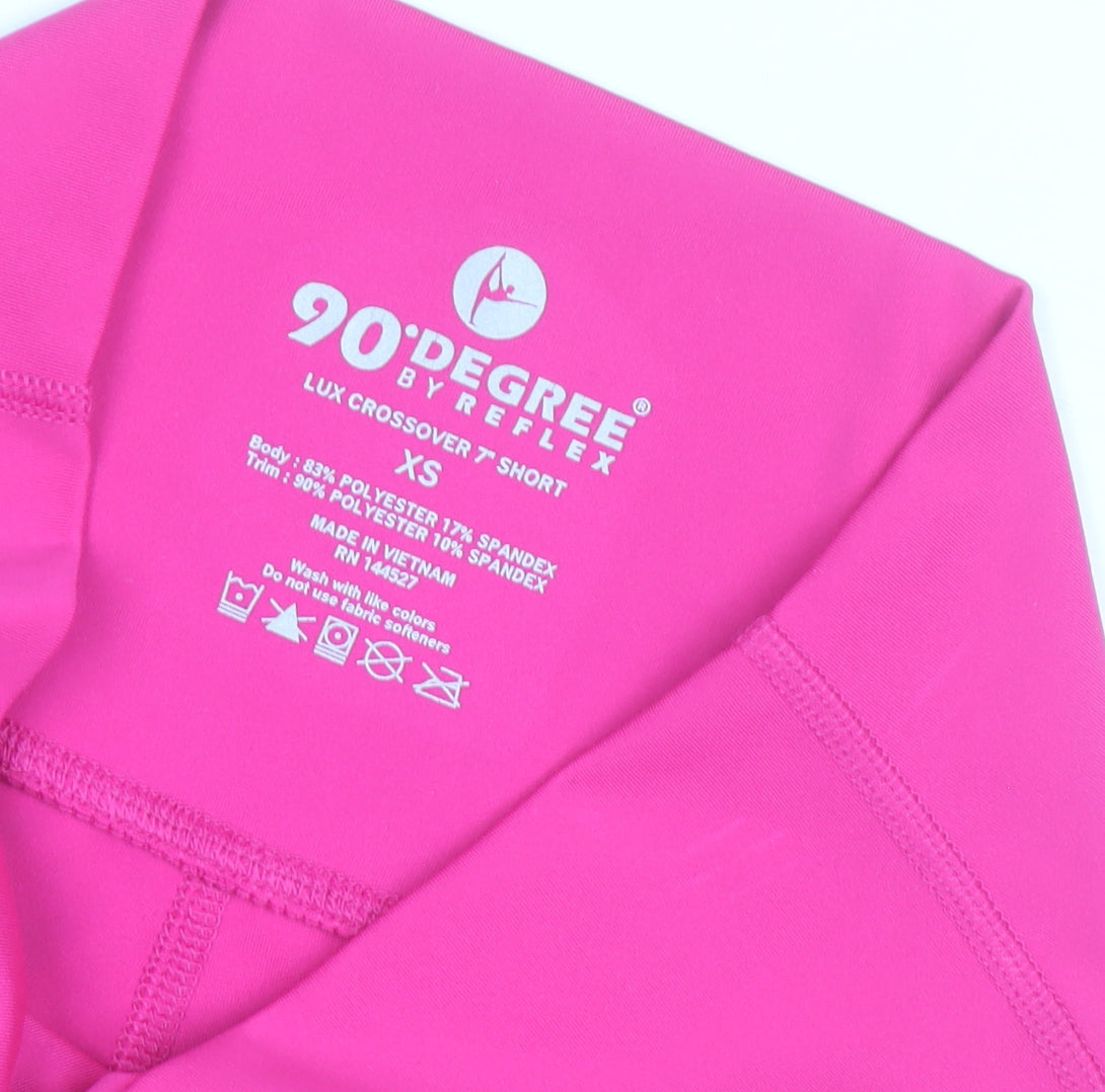 90 Degree by Reflex Womens Pink XS Biker Shorts Yoga Gym Activewear