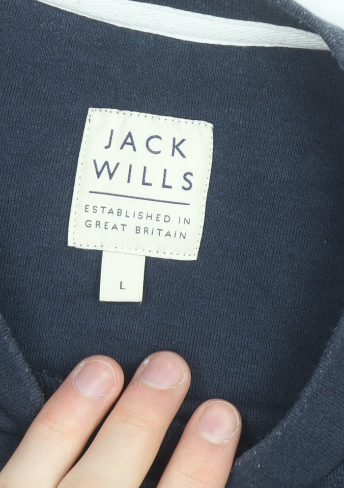 Jack Wills Men’s Blue & White Crew Neck Sweatshirt Size L