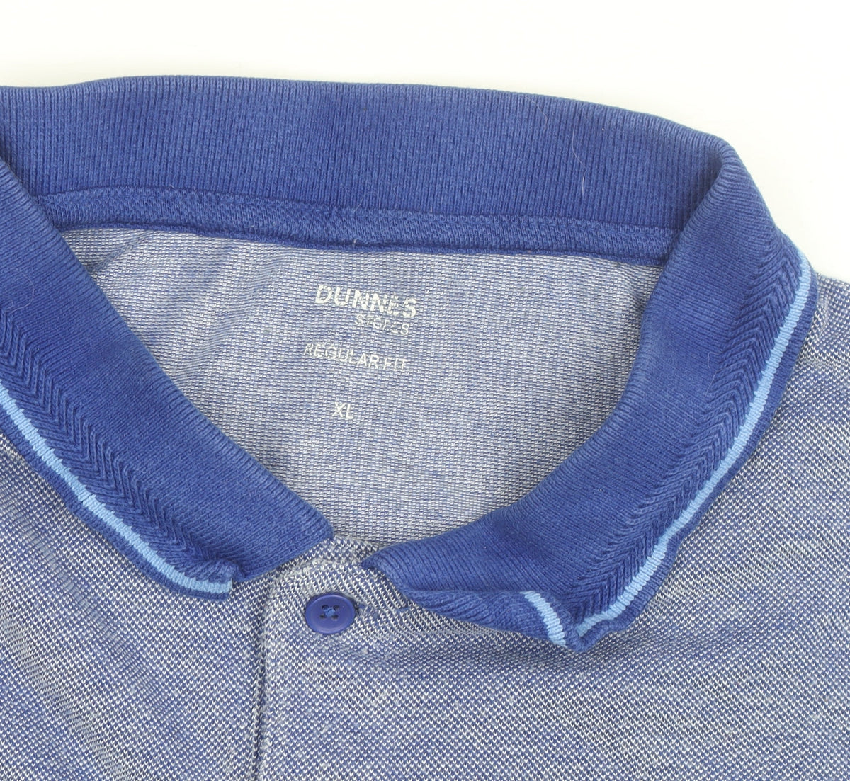 Dunnes Men's Blue Regular Fit Cotton Blend Polo Shirt XL
