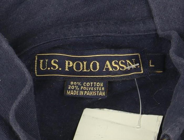 U.S. Polo Assn. Men's Blue 1/4 Zip Sweatshirt Size L Cotton Blend