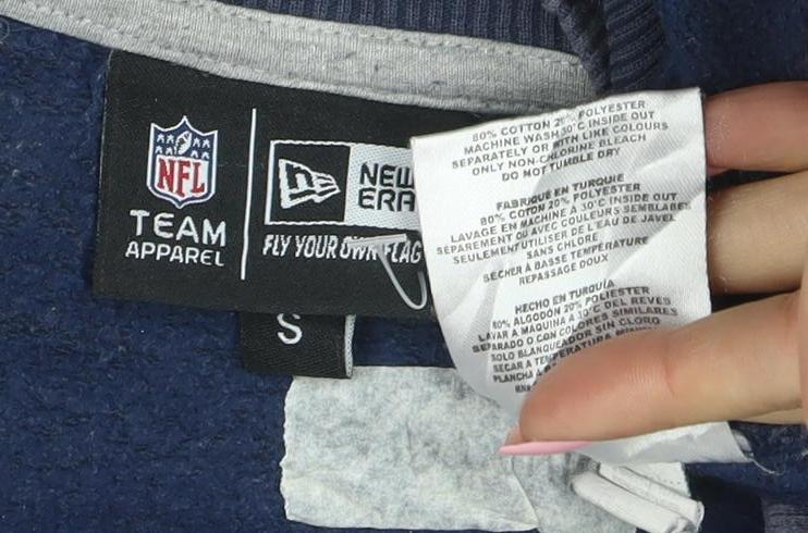 New Era Men's Blue New England Patriots Crew Neck Sweatshirt Size S