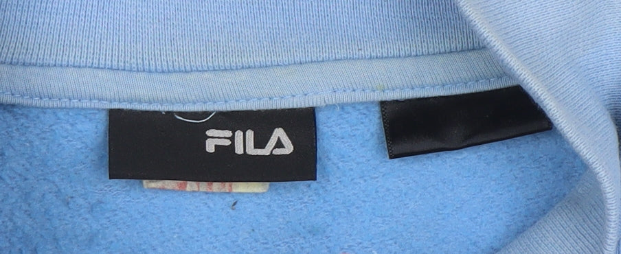 Fila Men Blue Full Zip Sweatshirt L Regular Fit Cotton Blend