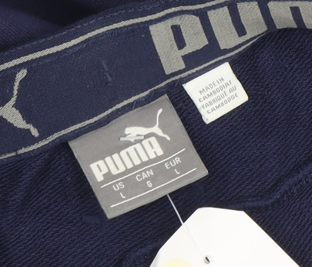Puma Men Blue Jogger Trousers L Regular Fit Activewear