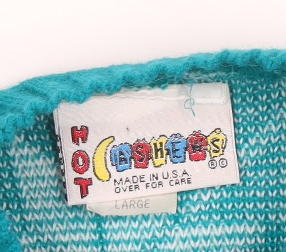 Hot Asshers Women’s Blue Fair Isle Pullover Jumper Size L
