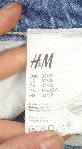 Lee x H&M Men's Blue Straight Denim Jeans 32/32 Regular Fit