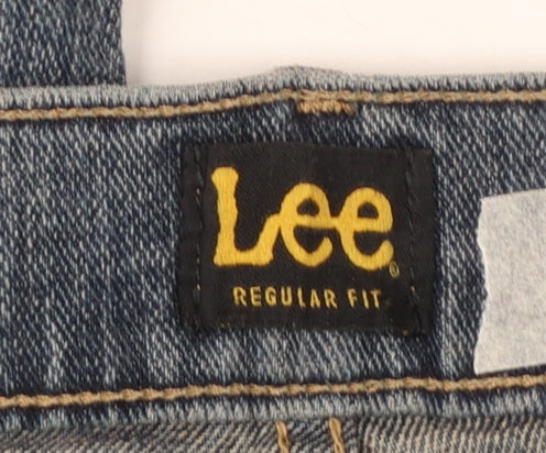 Lee Men's Blue Regular Fit Straight Denim Jeans 40x30