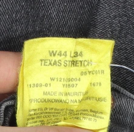 Wrangler Men's Black Jeans W44 L34 Texas Stretch Denim Straight Fit