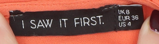 I Saw It First Women’s Orange Short Wrap Dress Size 8