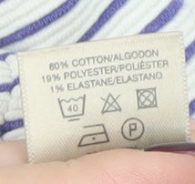 Paul Costelloe Living Women Cream Stripe Pullover Hoodie Small