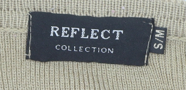 Reflect Collection Women Beige Embroidered Button Cardigan S/M