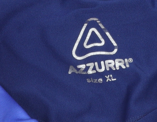 Azzurri Women's Blue Capri Leggings XL Activewear Zip Pocket