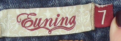 Eunina Womens Blue Skinny Jeans Size 7 Stretch Denim Mid Rise