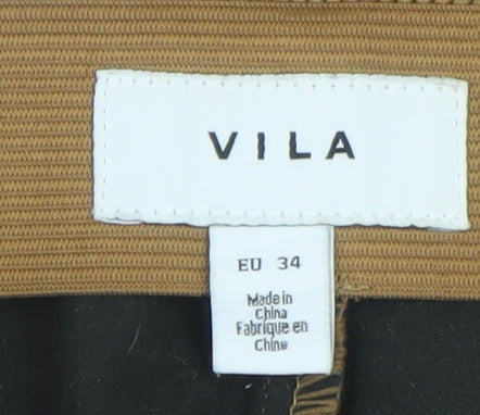 Vila Women’s Beige Faux Leather Skinny Leggings Size 6