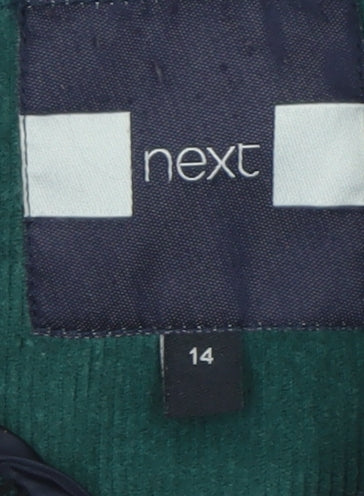 Next Women's Blue Quilted Mid-Length Jacket Size 14