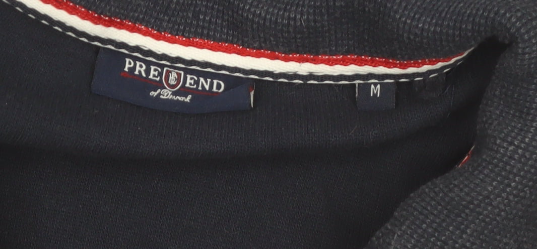 Pre End Men’s Blue Bomber Jacket M Cotton Blend Full Zip