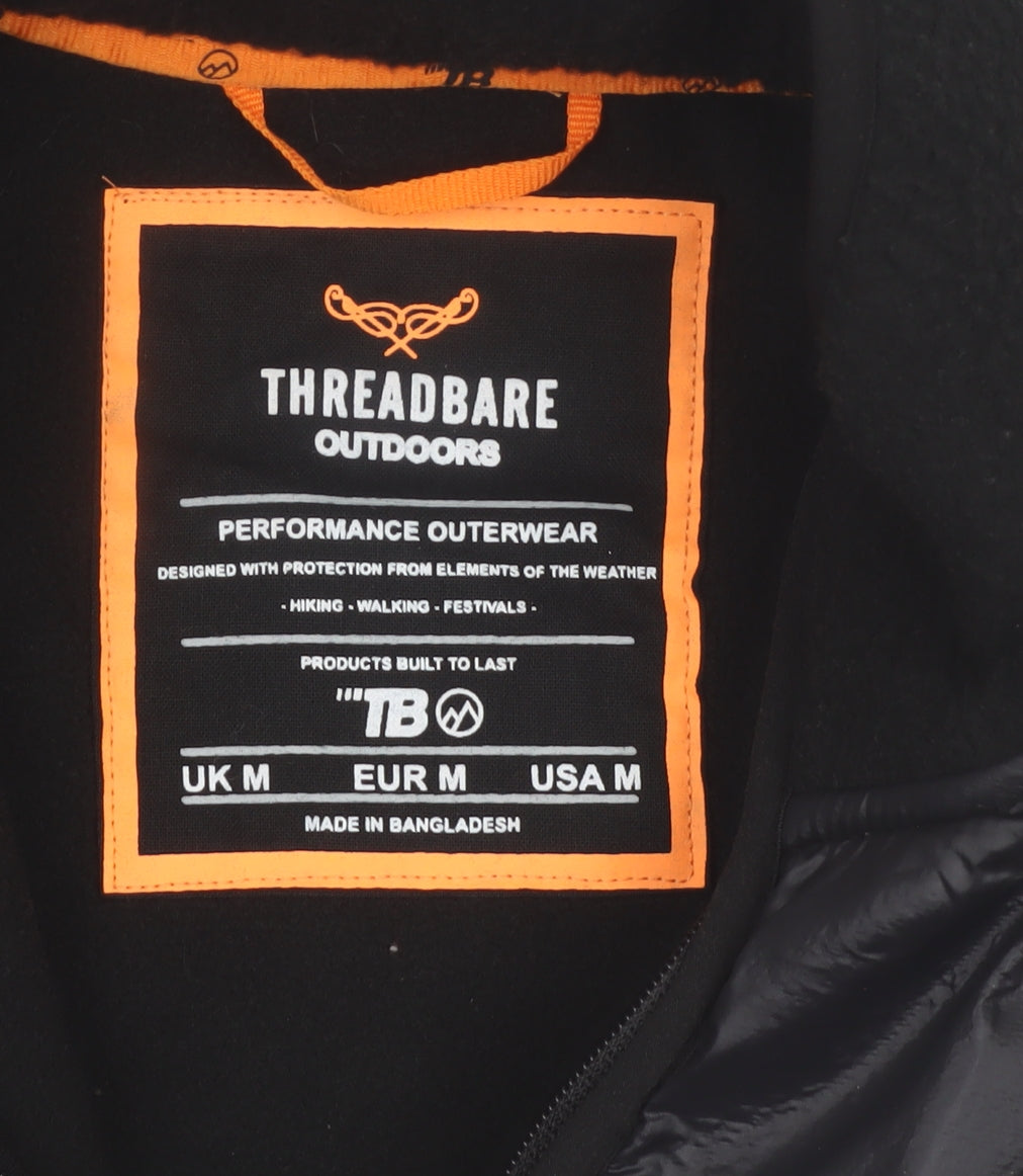Threadbare Mens Black Fleece Bodywarmer Waistcoat Size M Outdoor Hiking