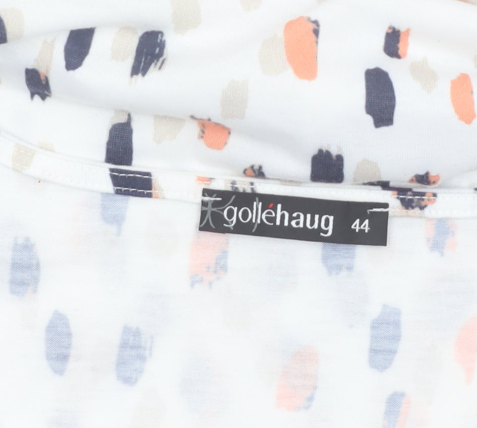 Gollehaug Women’s Multicoloured Short Sleeve V-Neck Blouse Size 16