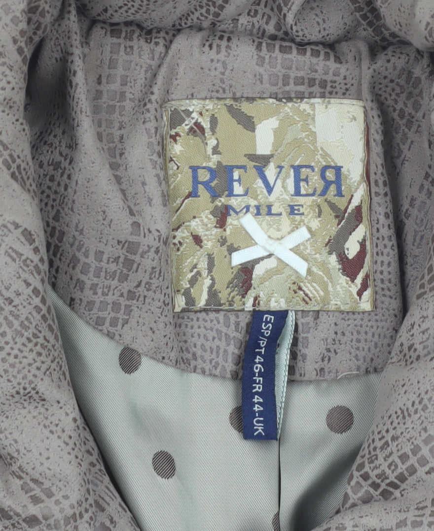 Rever Mile Womens Beige Animal Print Mid-Length Coat Size 16