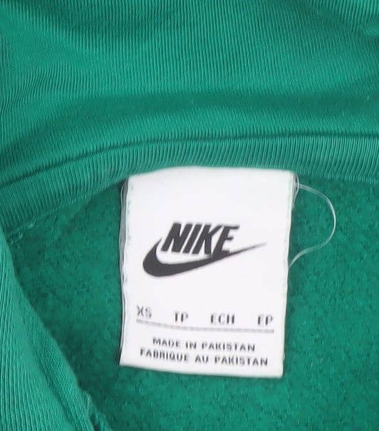 Nike Women’s Green XS Pullover Hoodie Sweatshirt Cotton Blend