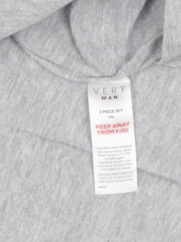 Very Man Grey 2XL Cotton Crew Neck Men's T-Shirt