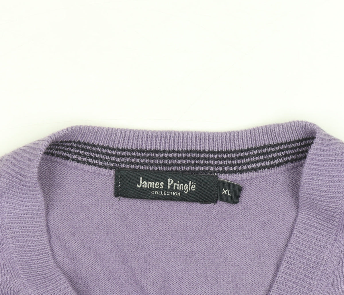 James Pringle Men’s Purple Acrylic V-Neck Sleeveless Jumper XL