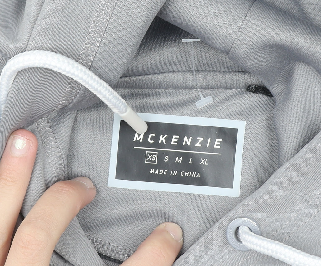 McKenzie Mens Grey Pullover Hoodie Size M Regular Fit