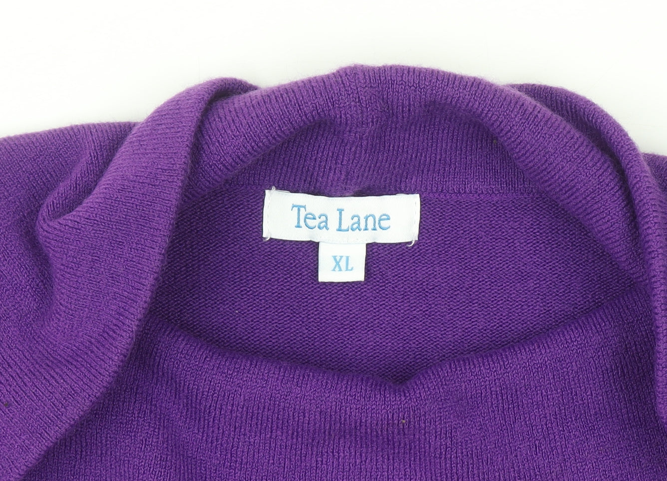 Tea Lane Women's Purple Roll Neck Acrylic Jumper XL