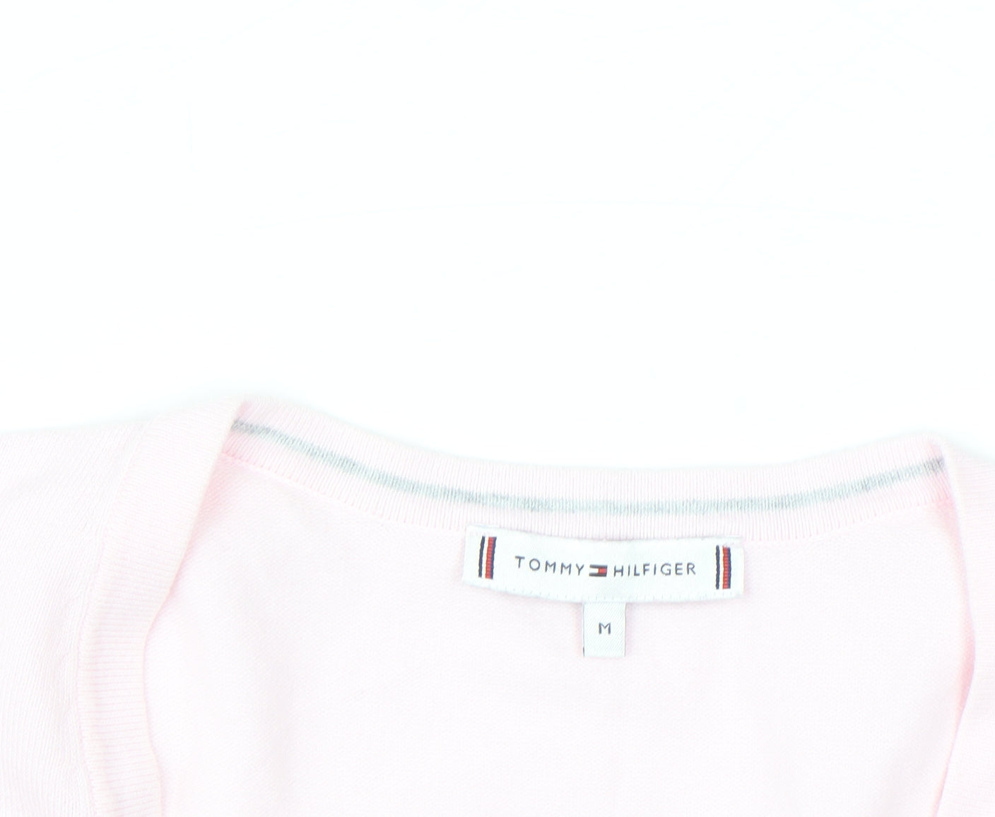 Tommy Hilfiger Women Pink V-Neck Cotton Blend Jumper M