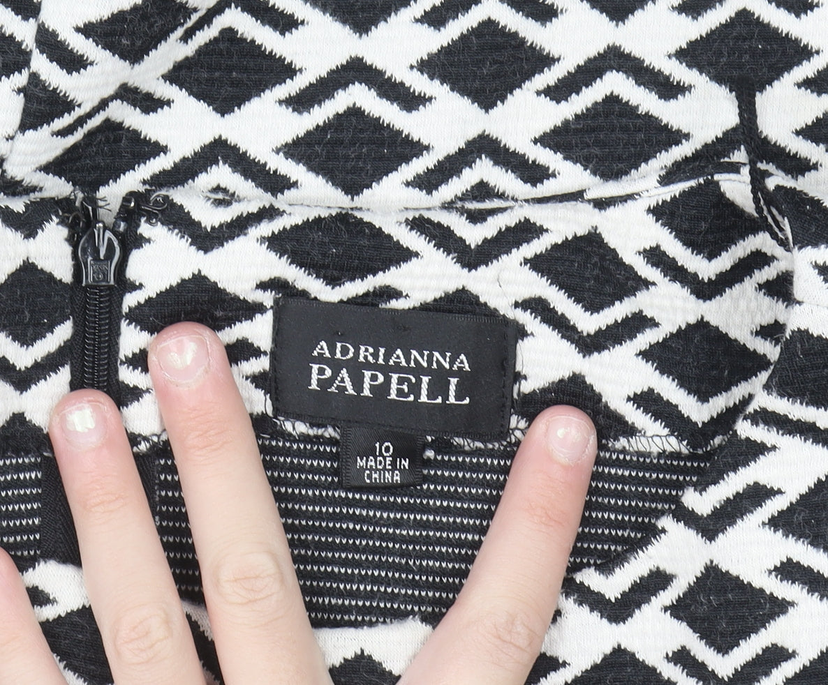 Adrianna Papell Women's Black Geometric Shift Dress Size 14