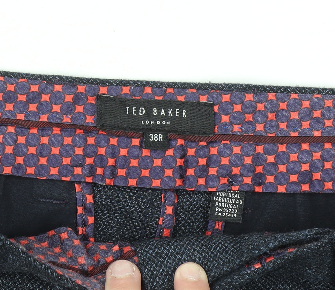 Ted Baker Men's Blue Wool Blend Dress Trousers 38R