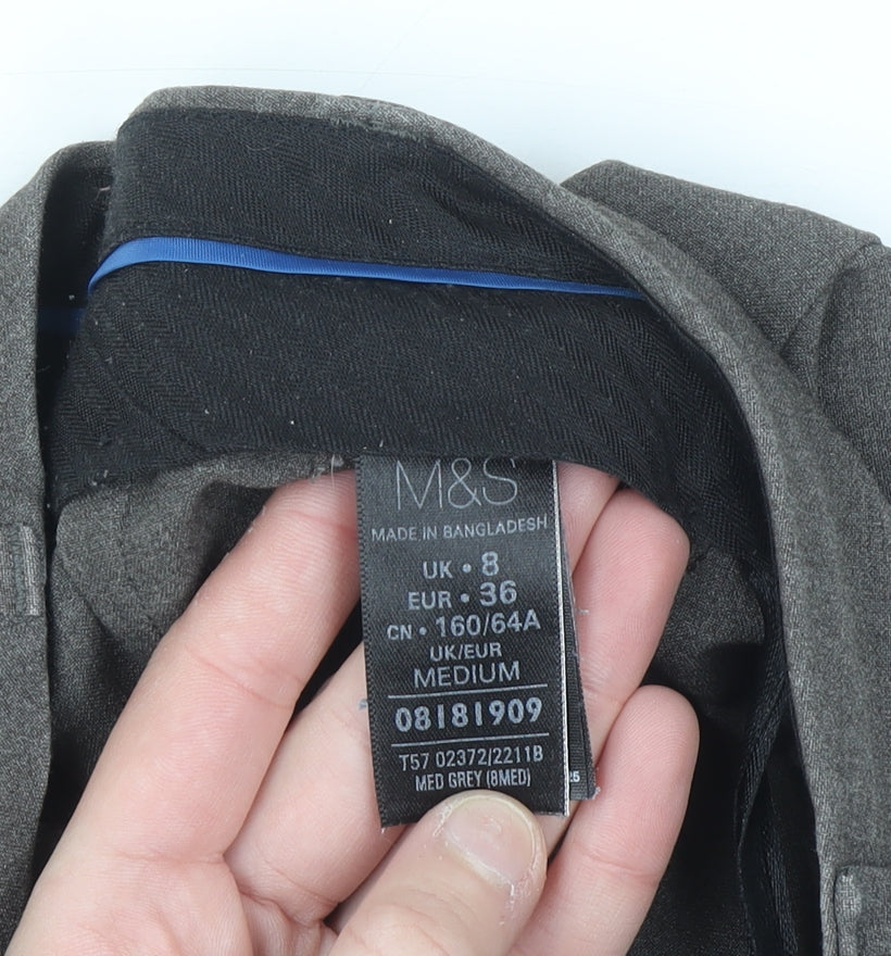 Marks and Spencer Women’s Grey Straight Leg Trousers UK 8