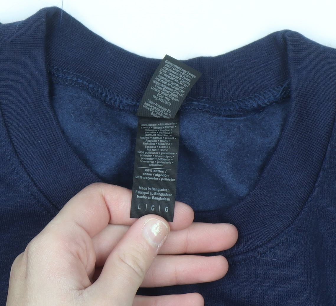 Harp Men's Blue Christmas Graphic Pullover Sweatshirt Size L