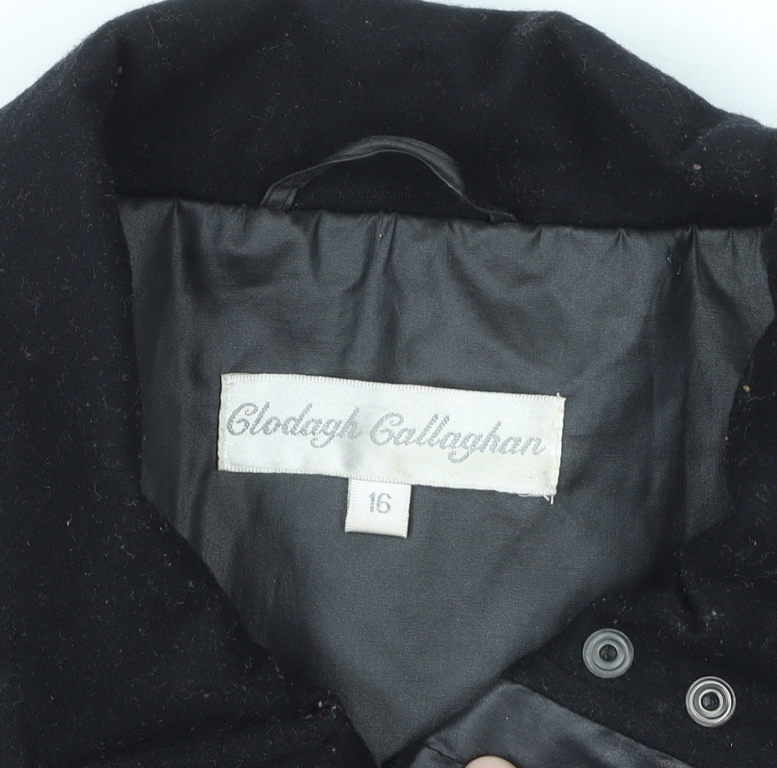 Clodagh Callaghan Women’s Black Size 16 Rain Coat Waterproof Long Jacket
