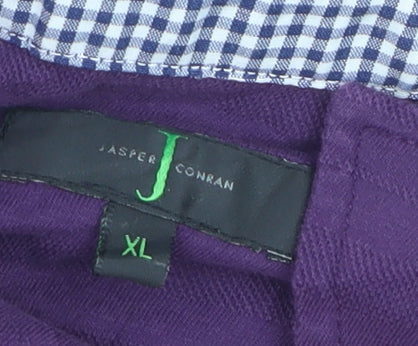 Jasper Conran Men's Purple Cotton Polo Shirt XL Classic Fit